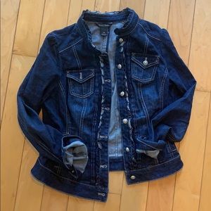 Denim White House Black Market with Ruffle details